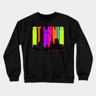 Retro St Louis Missouri Cityscape Skyline Crewneck Sweatshirt